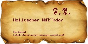 Holitscher Nándor névjegykártya